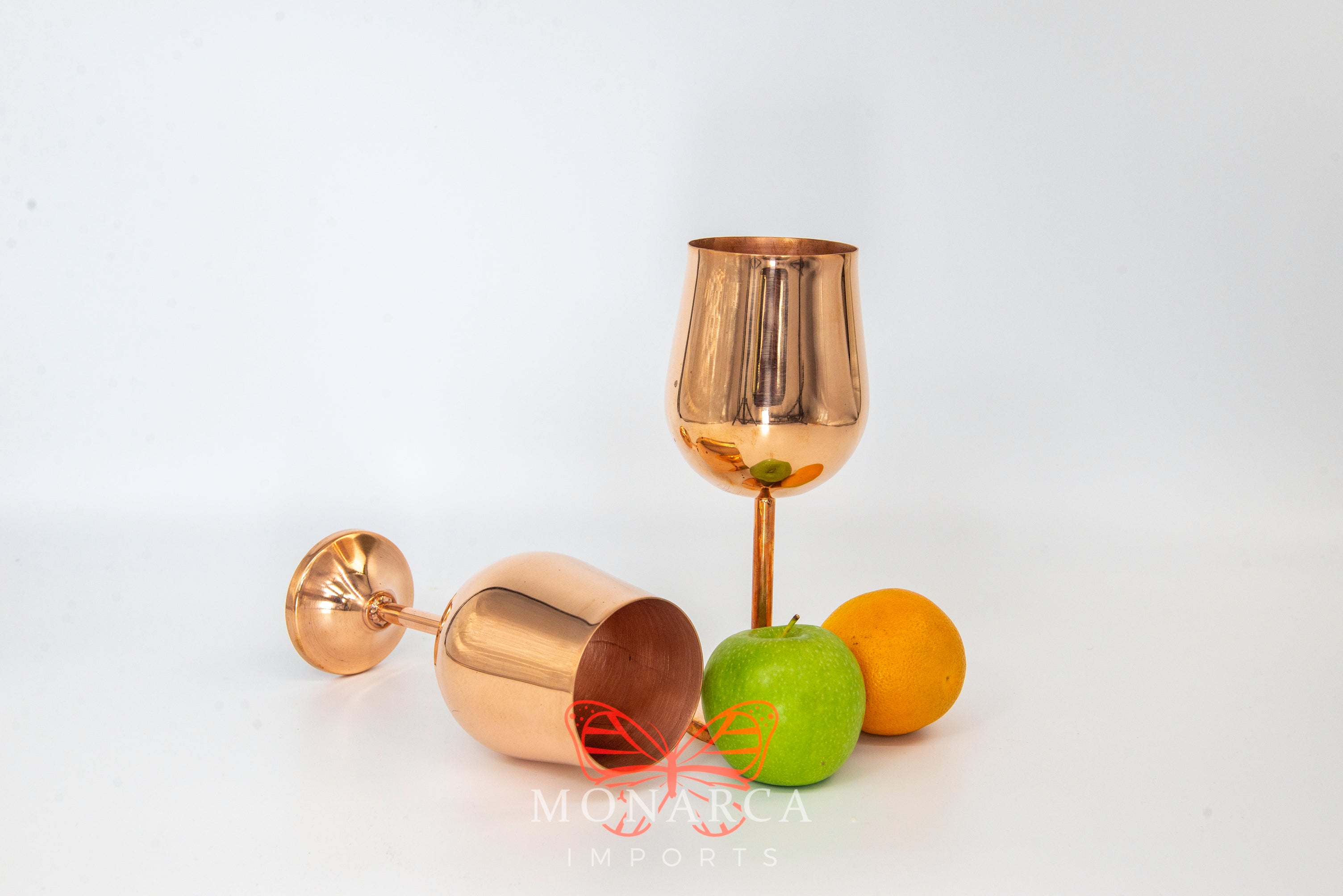 Wine glasses set of 2 made of stainless steel copper, metal wine