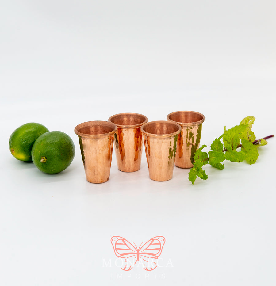 Copper conic shot glass set (4 pieces) - Santa Clara del Cobre