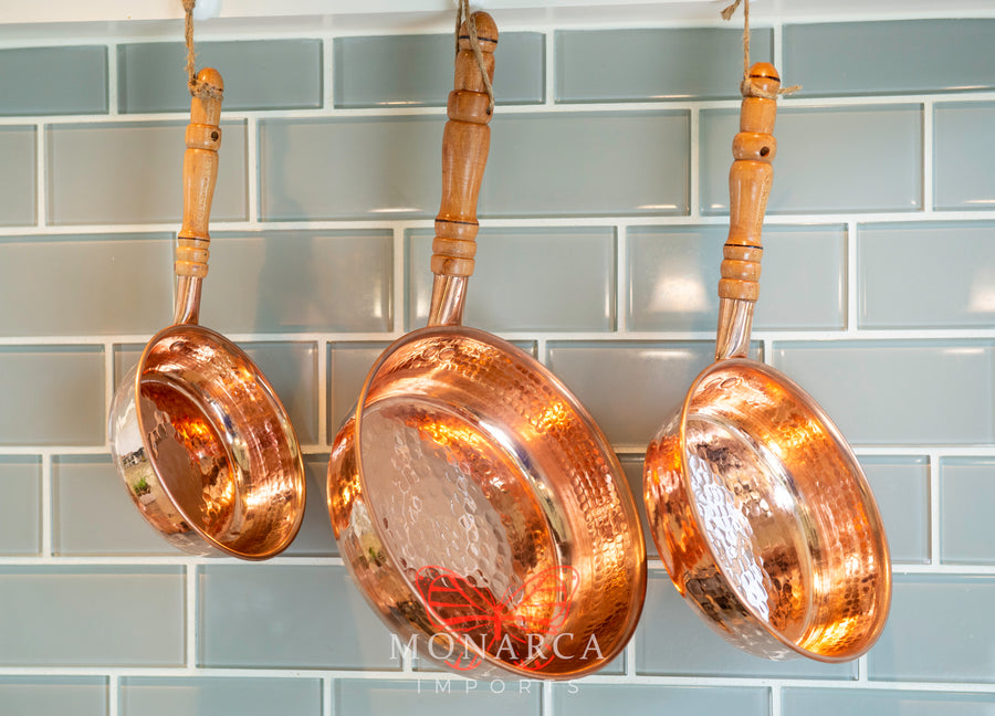 3-piece copper pan set - Santa Clara del Cobre