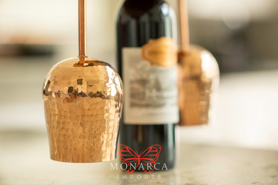 Hammered Copper Wine Glass Gift Set - 3 piece