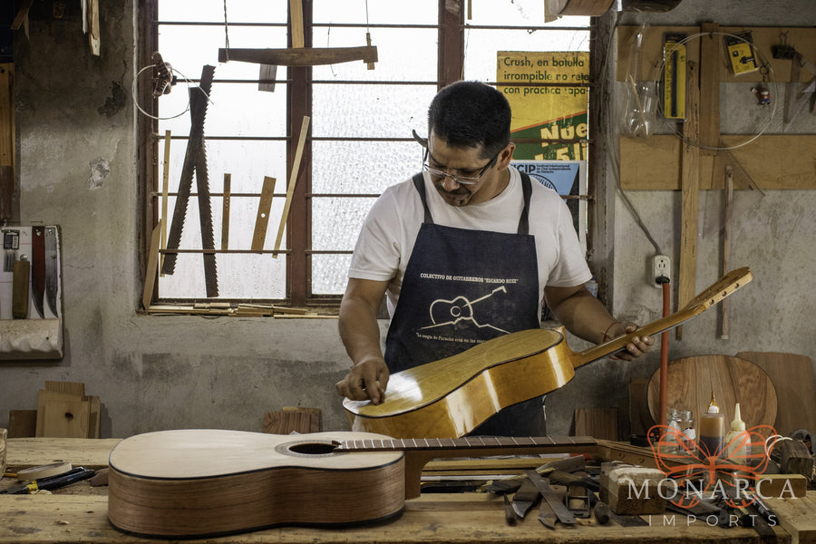 Slight scratch:  Handmade Guitar from Paracho Dark Matte - #7 (with hard case)