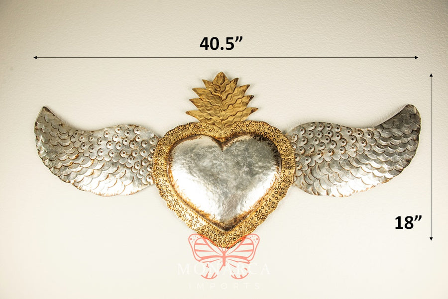 Large Thin Brass Heart - 40.5"x18" - San Miguel de Allende